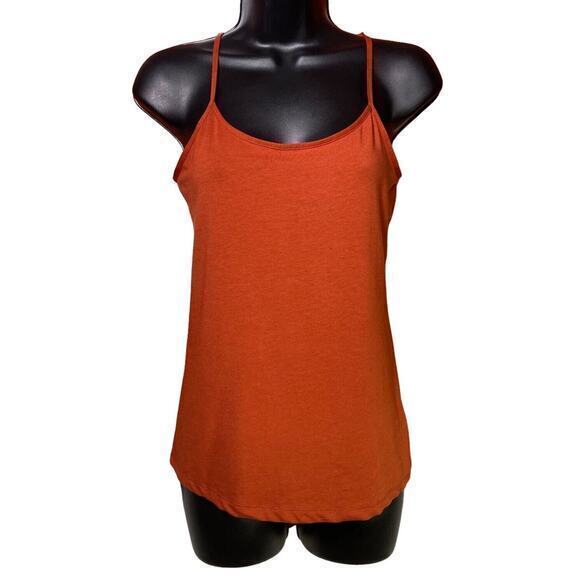Time and Tru Tops - TIME‎ AND TRU BURNT ORANGE ADJUSTABLE STRAPS STRETCH KNIT CAMI/Tank Sz S (4-6)